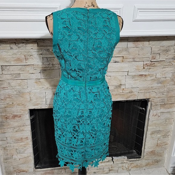 Adelyn Rae green lace overlay Sleeveless dress size small - Picture 2 of 8